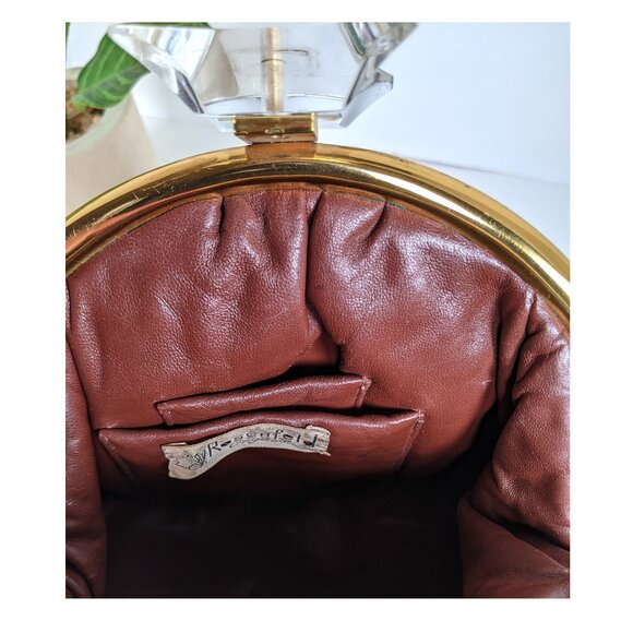 1930s 40s Rosenfeld alligator handbag with very unique bakelite clasp - Picture 11 of 11